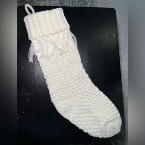 Cozy Knit Cream Christmas Stocking
